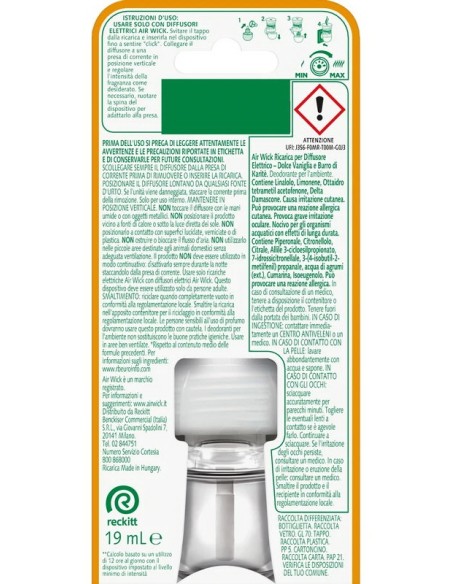 Air Wick Deodorante Ricarica Diffusore Elettrico 19ml - Vaniglia E Karite'